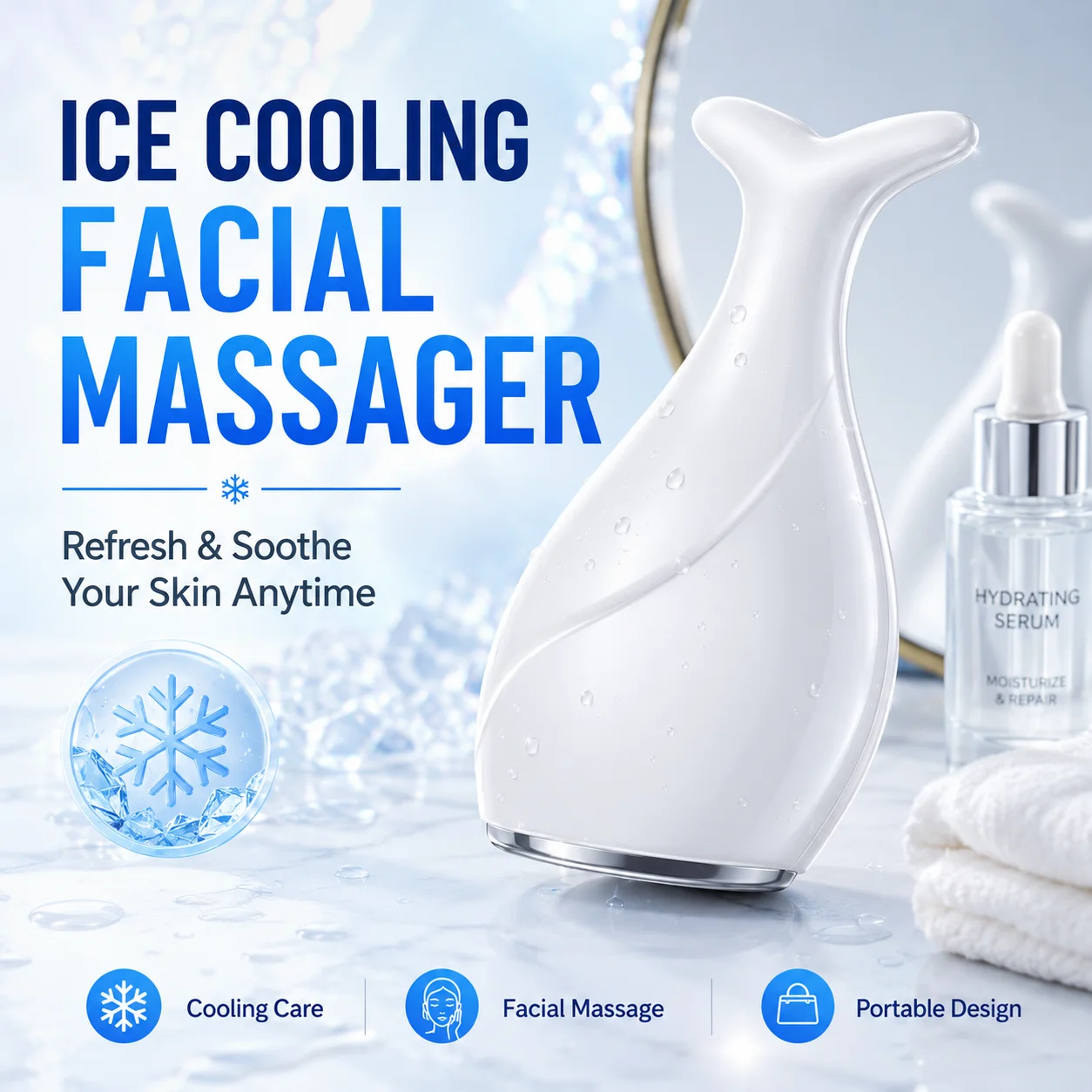 Lacrosse Stick Head - Fish Tail Ice Roller Facial Massager