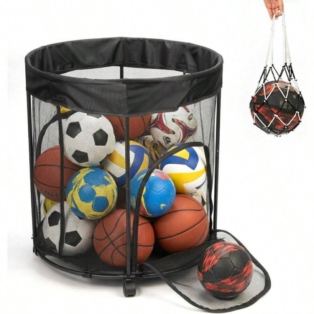 51.36 Gallon Ball Storage Cart - Sports Equipment Cart On Wheels review and price